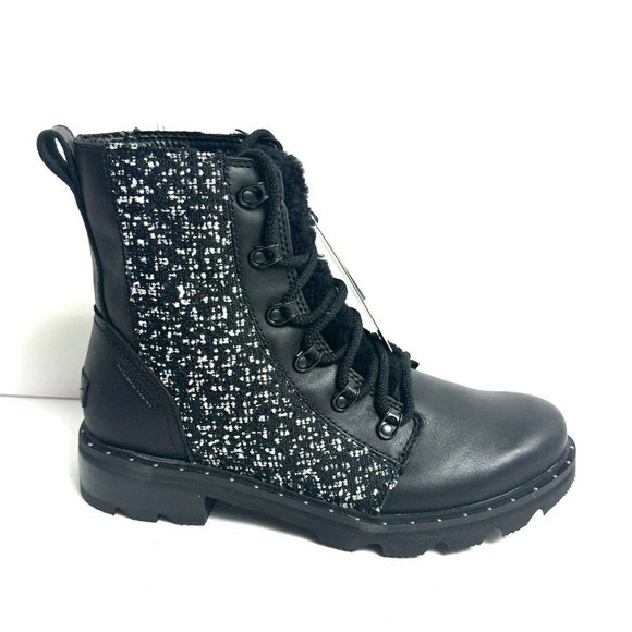 Sorel Womens Lennox Lace Cozy Waterproof Boot Black Size M